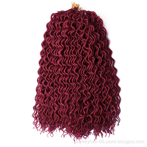 factory price goddess curly faux locs crochet braid hair wavy faux locs 18inch
